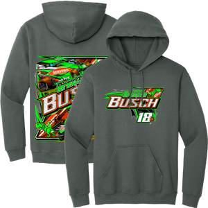 BREXTON BUSCH #18B MICRO SPRINT CHARCOAL 2-SPOT HOODIE