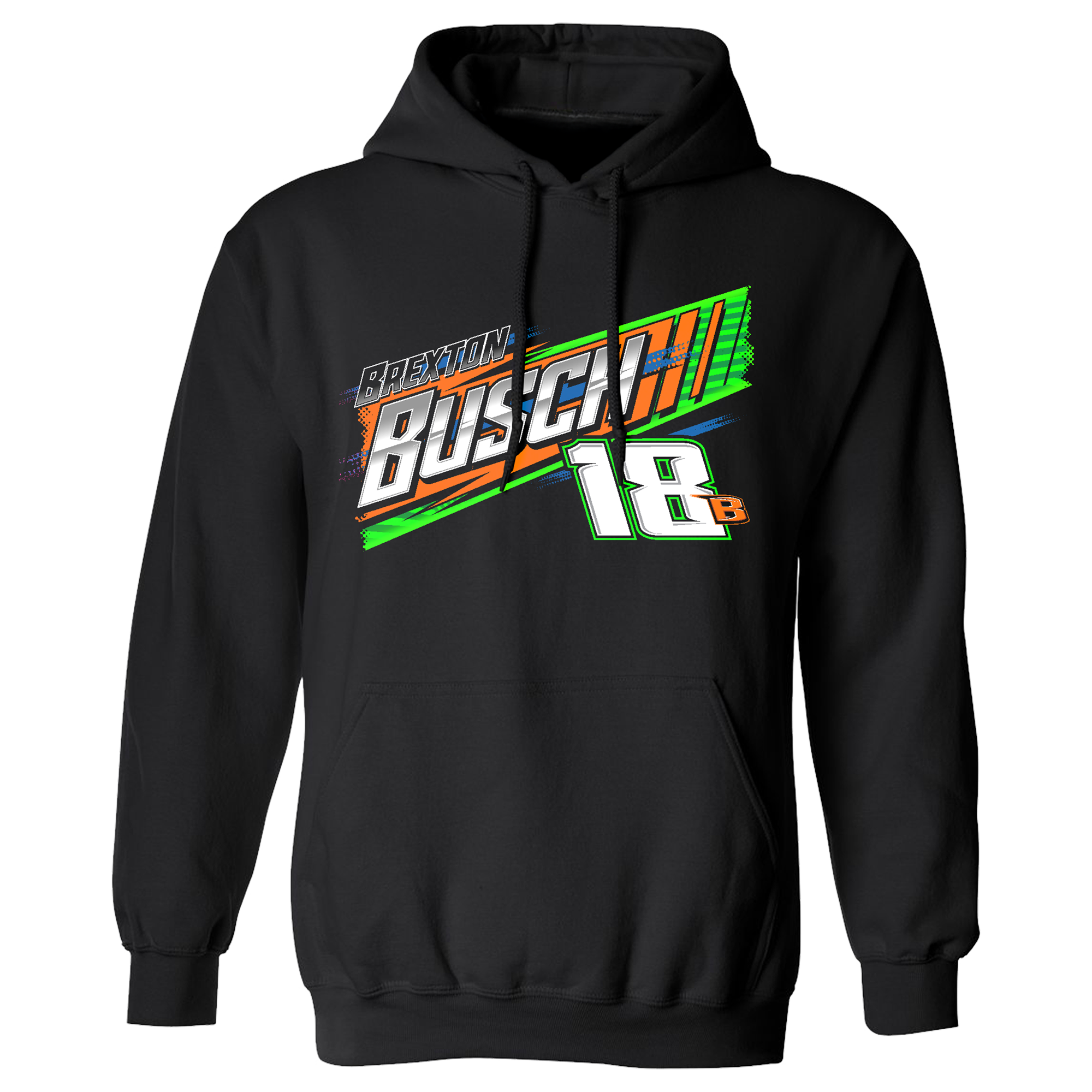 トップス FCRB 16A/W BIG LOGO LONG PISTE S BREXTON BUSCH #18B LATE MODEL BLACK 2-SPOT HOODIE