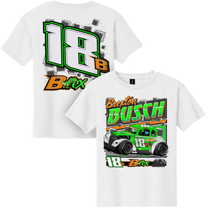 BREXTON BUSCH #18B YOUTH LEGEND WHITE 2-SPOT TEE