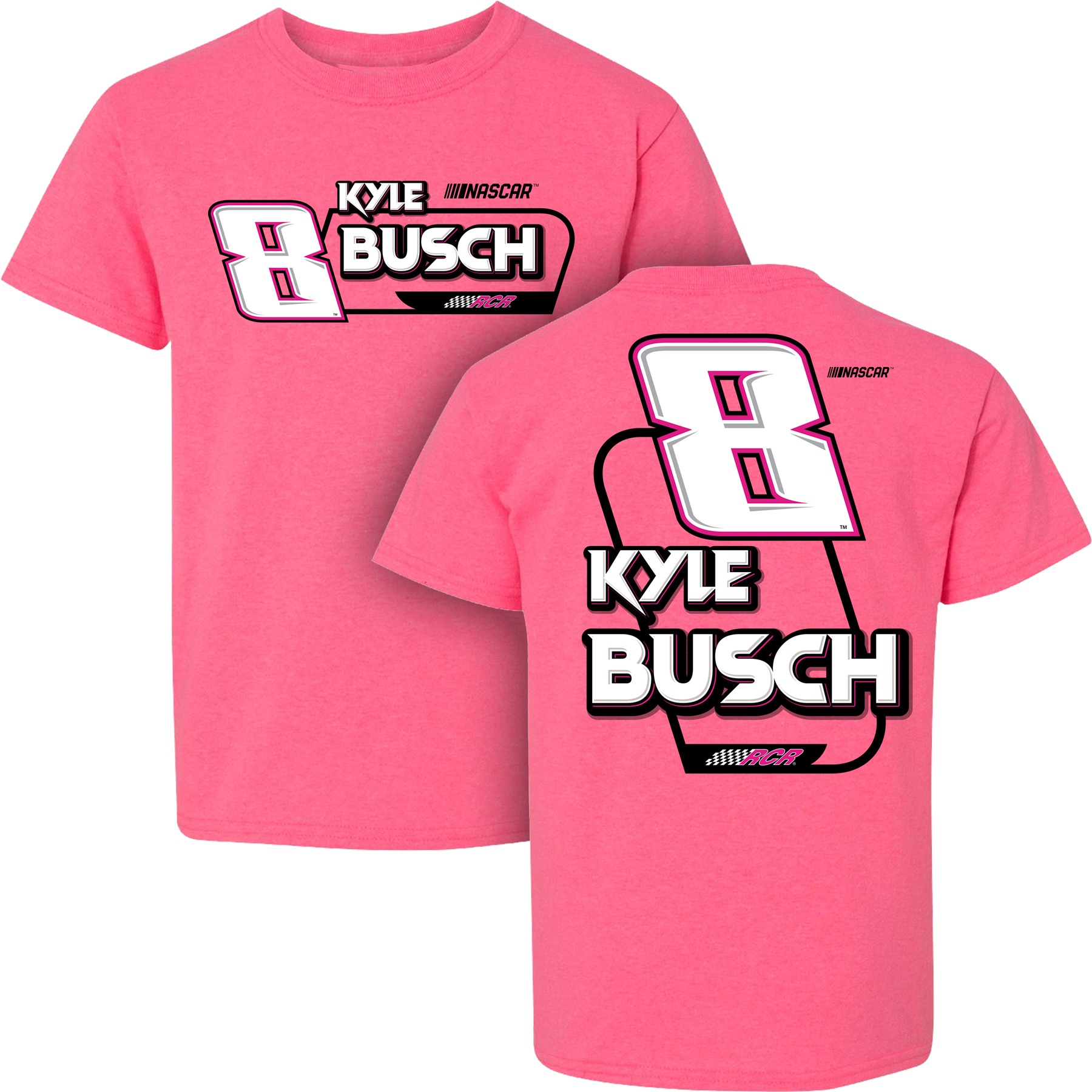 KYLE BUSCH #8 YOUTH NEON PINK TEE